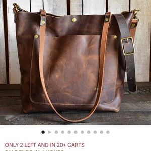 Beautiful Handmade Leather Purse Bag Laptop Travel